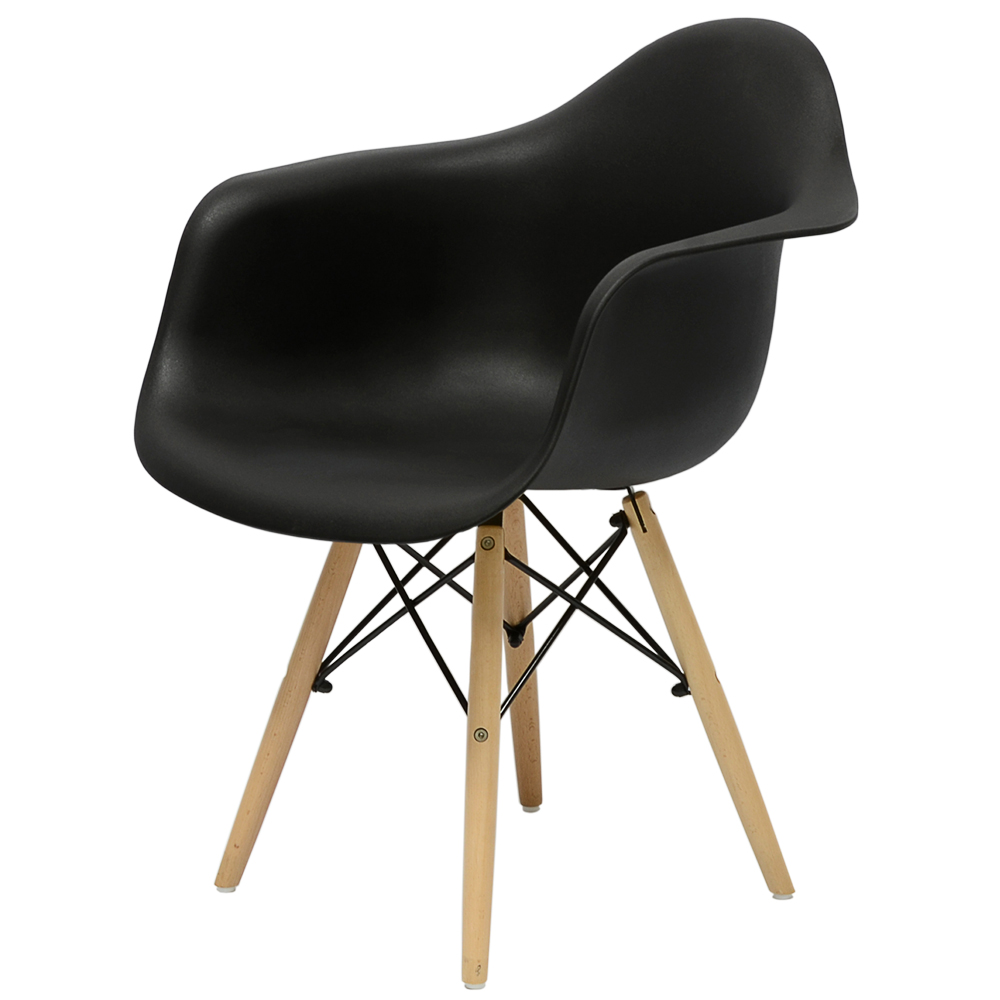 Кресло Barneo N-14 WoodMold черный, Eames style