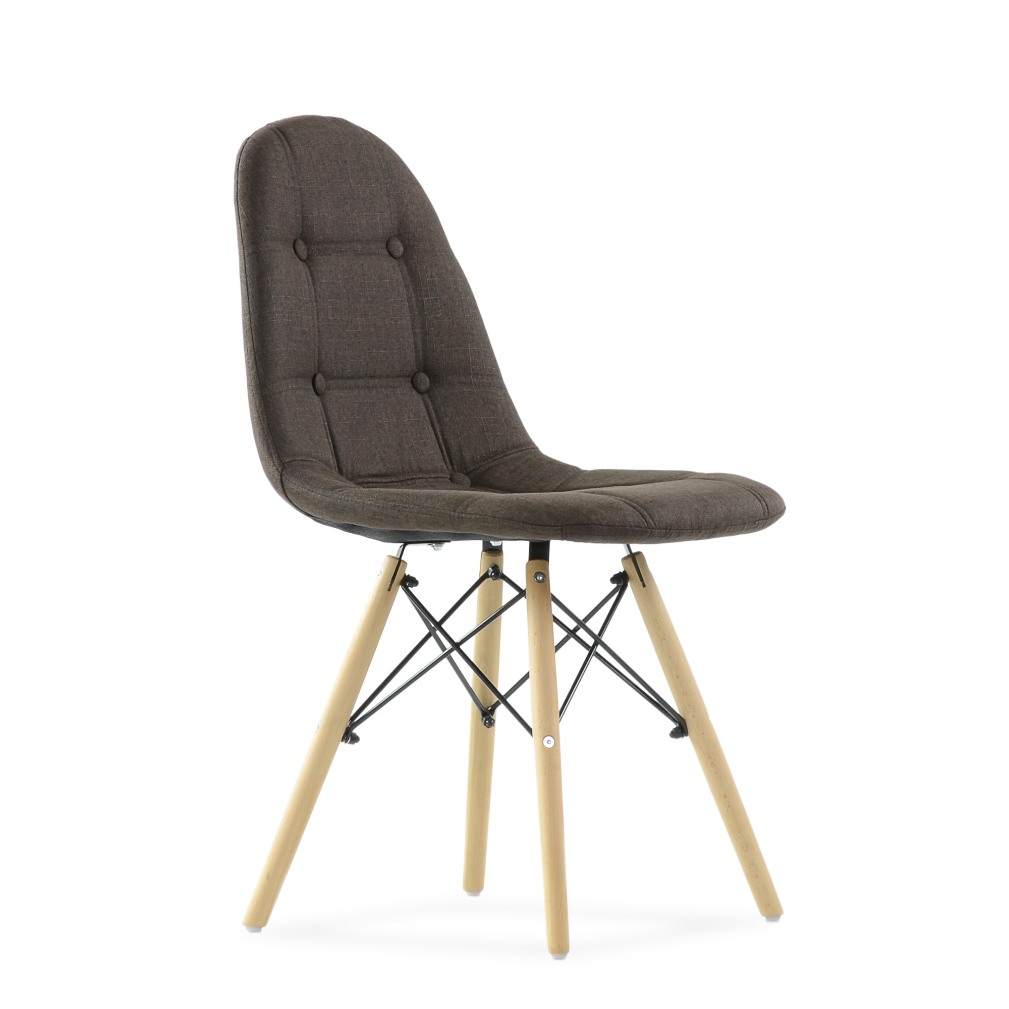 Стул Barneo N-43 Pulsante ткань рогожка темно-коричневая FB 061-20, Eames style