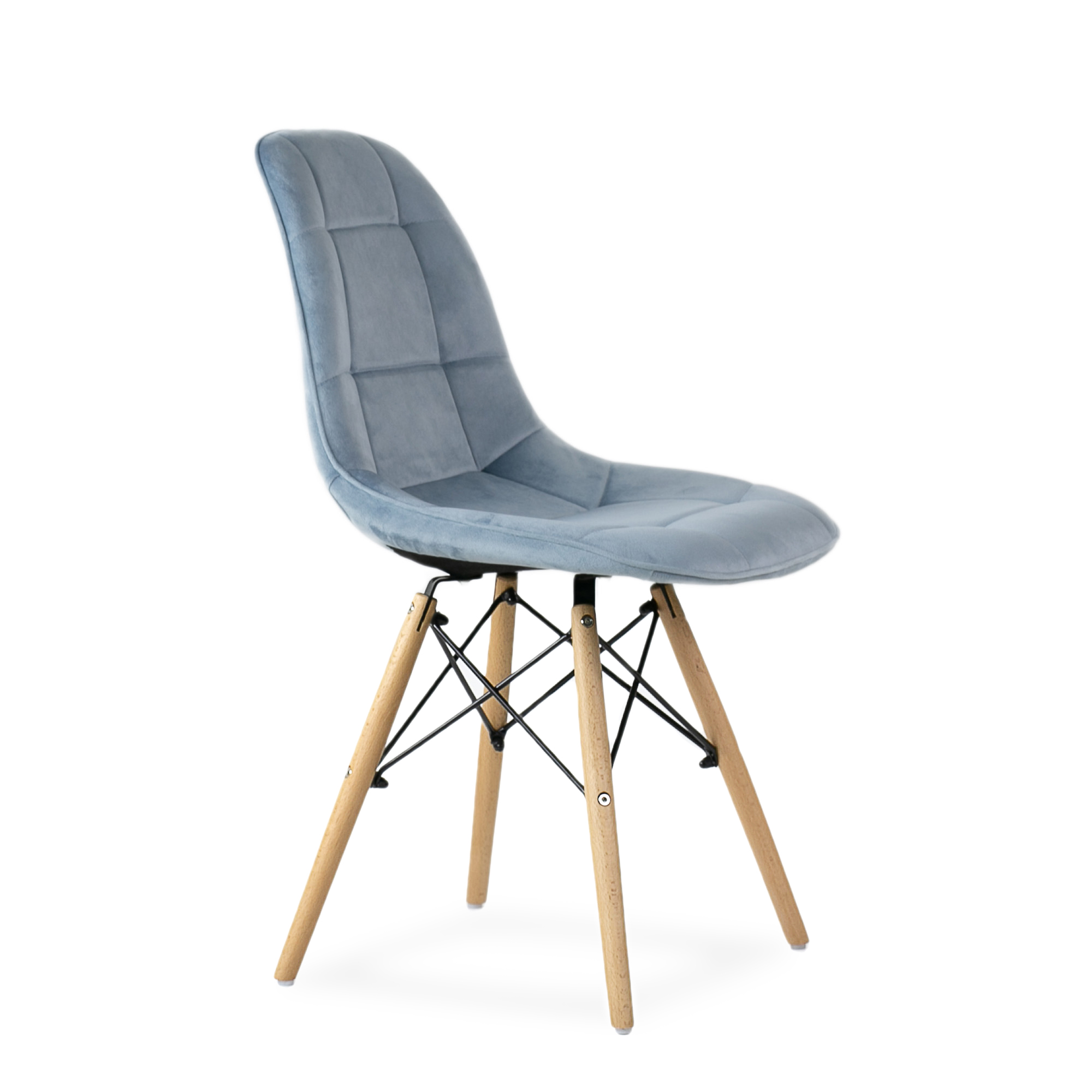 Стул Barneo N-43 Pulsante велюр серо-голубой VL HLR-17, Eames style