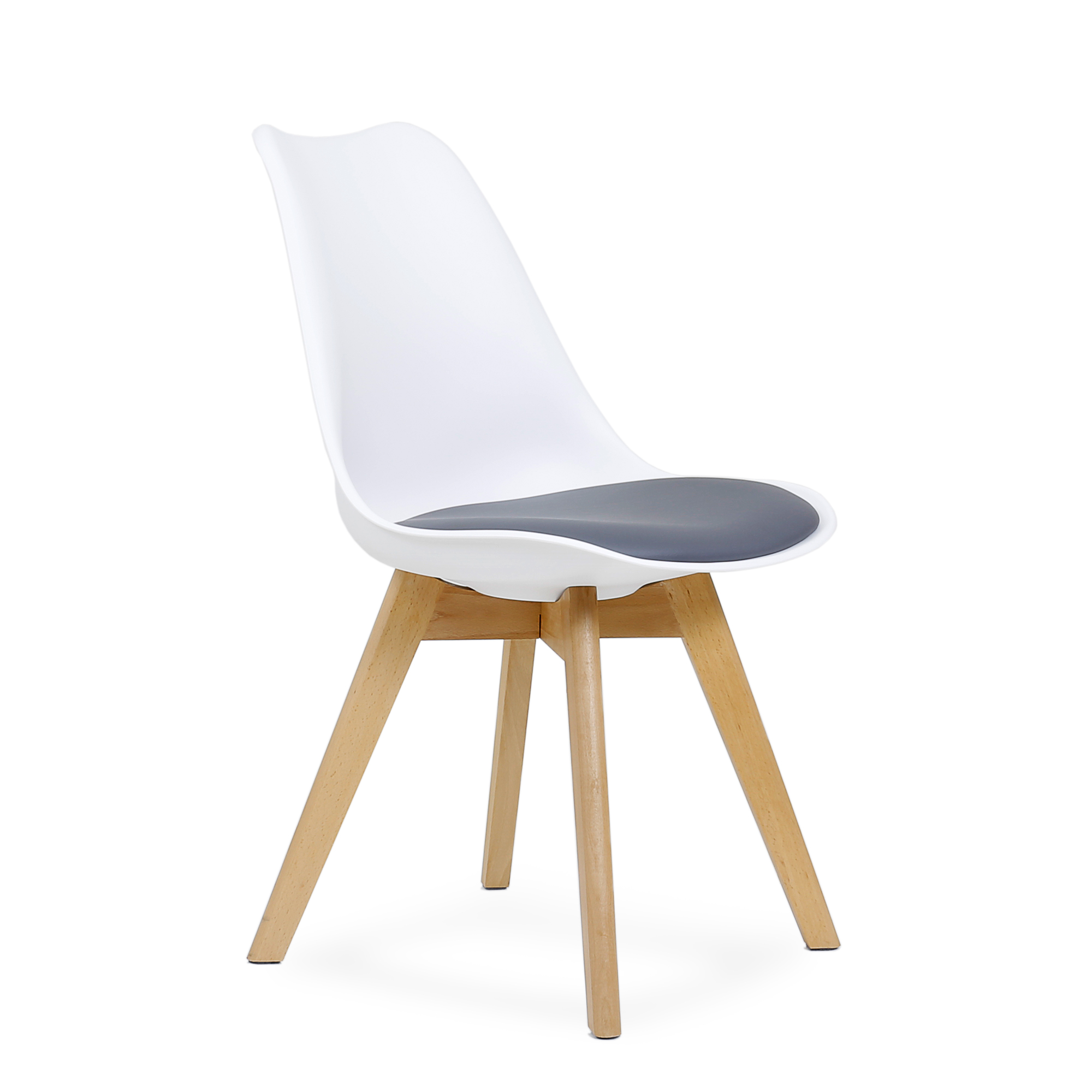 Стул Barneo N-12-2 Sephi серая подушка, пластик белый, Eames style